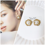 .*˚ゴールド❁¨̮フラワー×パールのピアス・イヤリング