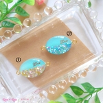 ②ターコイズブルー カラフルシェルのあみあみブレス