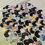 おかっぱちゃん体操座りカラフル透明タイプ