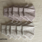 花柄刺繍レース　口にマスクがつかない船形　立体マスク　レディースサイズ　ベージュ