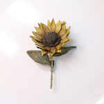 布花   ヒマワリ　ブローチ