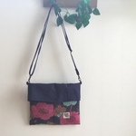 サコッシュ  ＊アネモネ　ネイビー ＊ 帆布　ポシェット　北欧