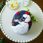 【受注製作】手刺繍ブローチ★笛吹きモコモコ羊ちゃん