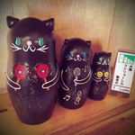 カラオケ練習中！？＊黒猫カラオケマトリョーシカ🎶
