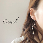 在庫限り⭐️パールウェーブロングピアス／イヤリング