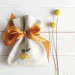 サシェ　レモングラス　レモンの刺繍
