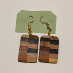 ピアス　寄木細工