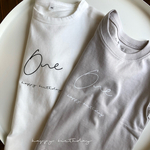 オーダー10月末迄　ｎｅｗ　新色♡お誕生日などに　half、one、two 、お名前のみでもok アイロンシート