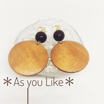 ウッドサークルピアス