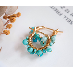 ターコイズデザインピアス/イヤリング・樹脂フープピアス