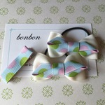 baby用リボンゴム&ヘアクリップセット『candy』