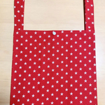 ★レジ袋タイプ たっぷりマチ◎ ハンドメイド 星柄エコバッグ コンビニ弁当を入れるのにも便利★