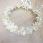 ベビー〜キッズ 花かんむり☆ホワイト プリザーブドフラワー