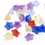 人気♪SALE【10mm 200個入り】フロストMix 可愛い小花① ミックスカラー 艶消し加工 フロストビーズ 花 ペタル ビーズ★森の雑貨屋さん★