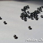 50粒*6mm*イミテーションパール*貫通タイプ*グレー[10]