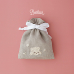 手刺繍巾着ポーチ ❁ プードルクッキー