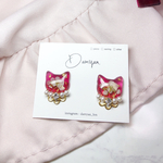 cat×bijou ピアス　イヤリング(ボルドー/アリッサム)