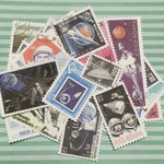 再販♪  世界のヴィンテージ切手シール 宇宙  コラージュ