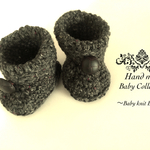 【送料無料】選べる2色！天然皮バスケットボタンのベビーブーツ