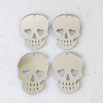 Silver Mirror Skull Pendant Tops