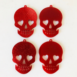 Glitter Red Skull Pendant Tops