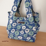 エコバック　コンビニサイズ　　* stampflower　col. blue