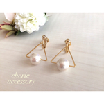 再販！コットンパールと三角triangleearring