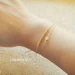 18Kcoating Metal Beads Zirconia Brace
