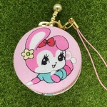 レトロなウサギちゃんのマカロンポーチ☆４ｃｍ