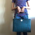 うすがた〜A4サイズのかごバッグ♪ブルーグリーン☆受注製作です。