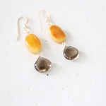 14KGF amber smoky quartz pierce[kgf3522]