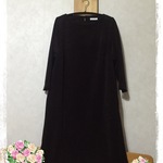 再販！着回し自在のベロアワンピ(ダークブラウン）