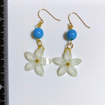 ターコイズとお花のピアス(ゴールド)