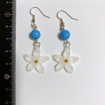 ターコイズとお花のピアス(シルバー)