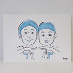 似顔絵2人