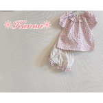 ★リバティ＊フリルブラウス＆フリルかぼちゃパンツ✳９０🌼チェリードロップ