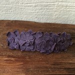 【 I 様ご予約品】革花のバレッタ  金具7cm　薄紫