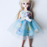 りかちゃん　服　ワンピース　チュール　ブルー