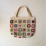 【margo3さまリクエスト品】カラフルコットンモチーフつなぎのバック 