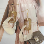 RUKIRIRIA #494 べっこう×ホワイトピアス  大ぶりピアス 大ぶりイヤリング 