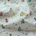 ★新作★【140cm×50cm】ドイツ輸入生地　acufactum749　ガーランドと夏のマウス柄　蝶・ねずみの生地