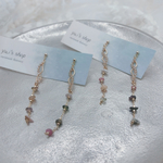 ハンドメイド ピアス 天然石ピアス チェーンピアス ꫛꫀꪝ✧‧˚