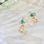 【新作】きらりと彗星✨青い星のピアス（イヤリングコンバーターオプション有り）