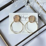 【2way】オーバルモチーフ×ギザギザリング（ベージュ）