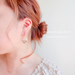 変形 gold×cher ピアス/イヤリング ブラウンミックス