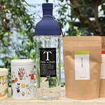 水出し茶の5点セット　フィルターインボトル、ネコカン(1缶)、ほうじ茶、抹茶入り煎茶、茶飴