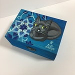 K様専用ページB 手描き 猫の木箱 小物入れ 原画 手書き 猫  絵 絵画 イラスト アート 黒猫