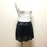 バレエスカート バレエショートパンツ付きスリットタイトスカートブラックレースSML