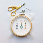 刺繍枠無し[すてきにハンドメイド9月号掲載] オーガンジー刺繍キット　秋色ダイヤ