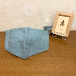 夏マスク 日焼け防止で少し大きめ リネンとダブルガーゼの立体マスク (裏白)《送料無料》